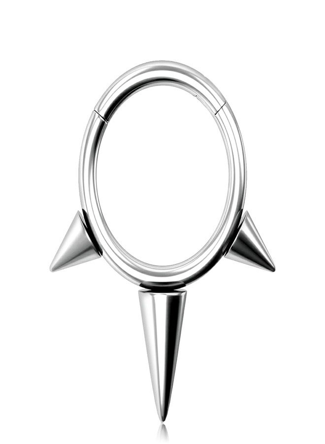 Melighting Spike Septum Ring 16G Septum Jewelry Hoop Stainless Steel 316L Cartilage Earring Hinged Spike Daith Piercing Jewelry for Women - Image 1