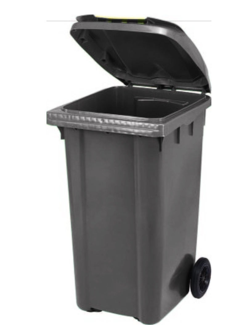 Ethic Solutions Wheel Bin with Pedal 240 Litre - Heavy Duty Kitchen Plastic Garbage Bin Dust Bin Outdoor Bucket Trash Can Large Industrial Waste bin Trash bin ( DARK GREY)  - Image 1