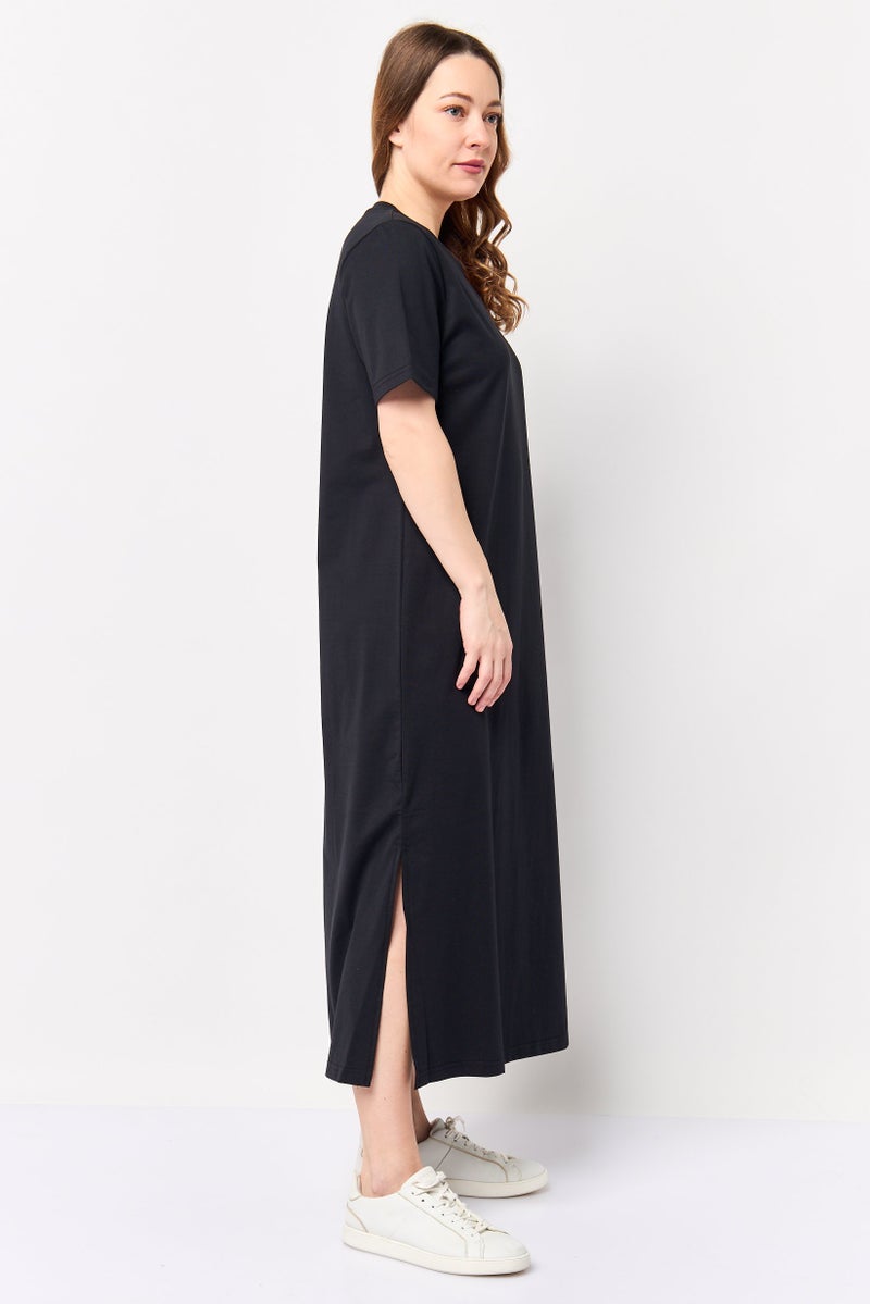 Fudo Comforts By Fudo Women Plain Shift Dress, Black - Image 3