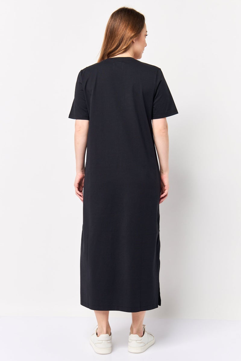 Fudo Comforts By Fudo Women Plain Shift Dress, Black - Image 4