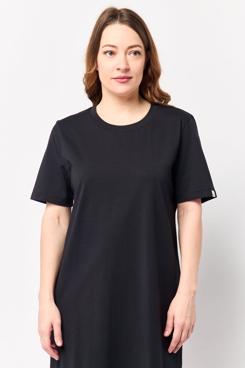 Fudo Comforts By Fudo Women Plain Shift Dress, Black - Image 2