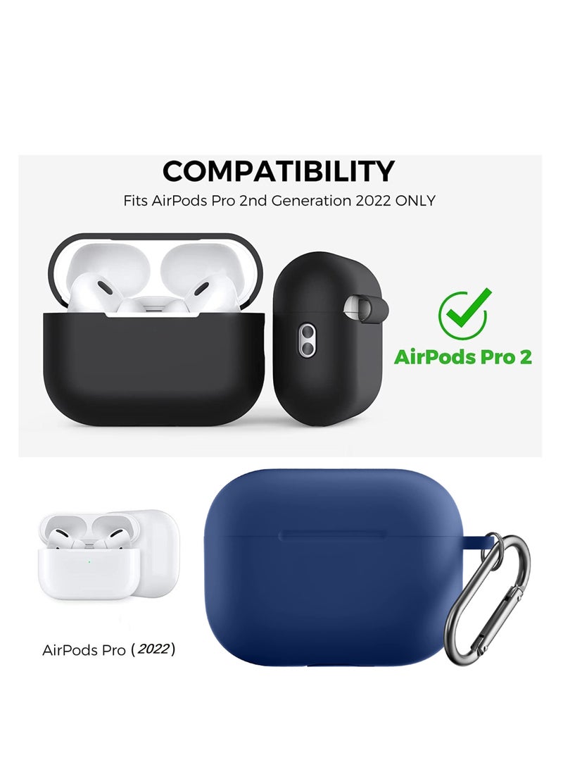 Protective Silicone Case Cover for Airpods Pro 2 2022 Generation (Navy Blue)