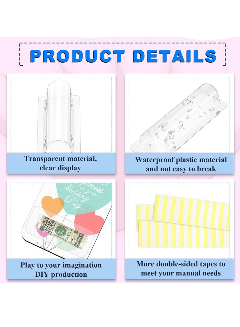Generic 60 Pcs Lip Balm Pouches Plastic Money HolderClear Lipstick Holder Clear Plastic Domes for Gift Card DIY Crafts with Double Side Tape - Image 4