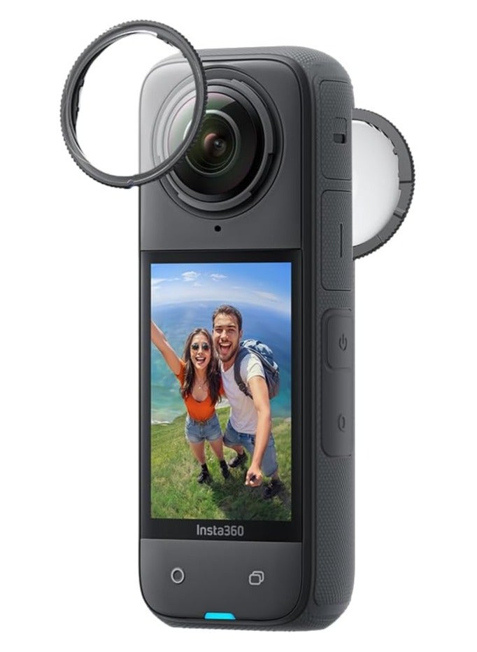 انستا 360 كاميرا أكشن Insta360 X4-8K مقاومة للماء بزاوية 360 درجة، فيديو بزاوية عريضة 4K، عصا سيلفي غير مرئية، واقيات عدسات قابلة للإزالة، عمر بطارية 135 دقيقة، تحرير الذكاء الاصطناعي، تثبيت، للرياضة، السفر، الهواء الطلق - Image 1