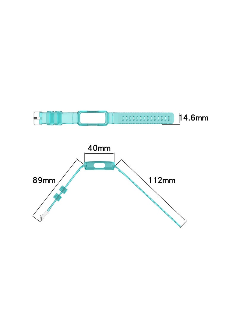 Fitbit Ace 3 Kids Replacement Strap Soft Waterproof Silicone Wristband Adjustable Band for Boys and Girls Blue Black Clear - Image 2