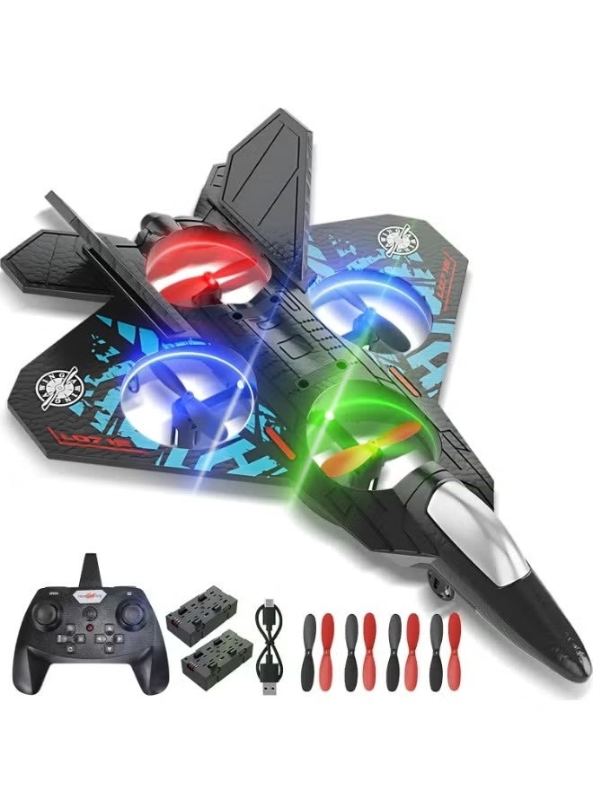 RC Airplane L0712 – 2.4GHz Remote Control Fighter Jet with 360° Stunt Rolls, LED Lights & USB Charging - Easy-to-Fly RTF Aeroplane Toy for Kids, Beginners, Adults - Remote Control Drone & Flying Toy - Image 1