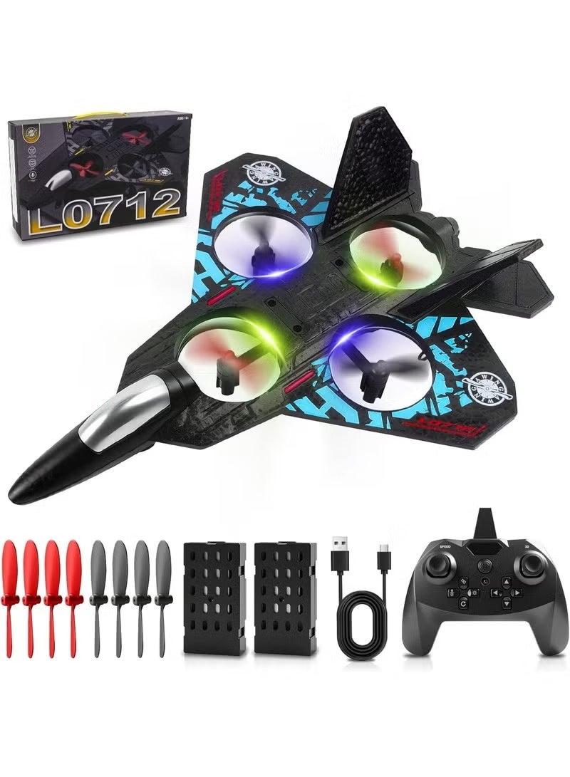 RC Airplane L0712 – 2.4GHz Remote Control Fighter Jet with 360° Stunt Rolls, LED Lights & USB Charging - Easy-to-Fly RTF Aeroplane Toy for Kids, Beginners, Adults - Remote Control Drone & Flying Toy - Image 5