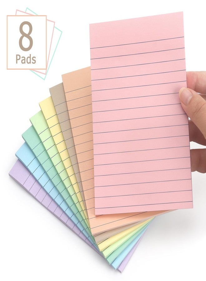 Eastern Wolf Lined Sticky Notes 4x6 in 8 Pads Pastel Colors with Lined Sticky Note Pads, 30sheets/Pads,240 Sheets self-Adhesive Notes, Easy to Stick, Suitable for Home, Office, School - Image 2