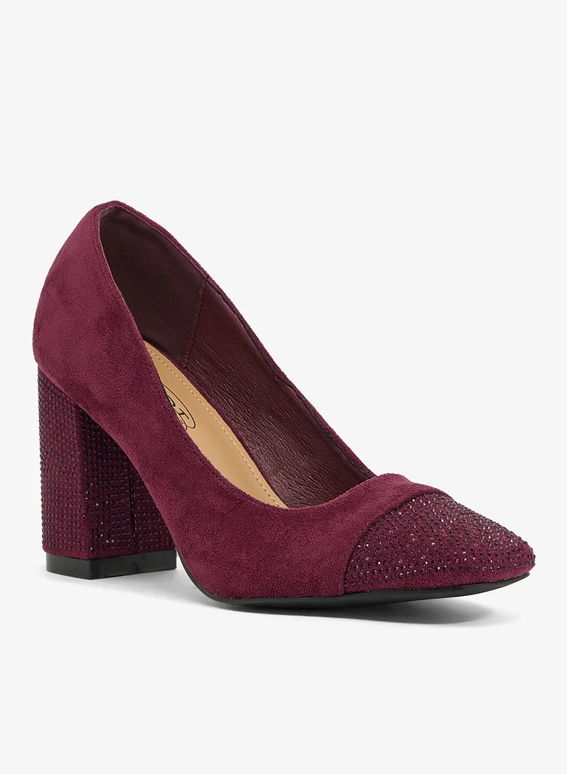 سبوت أون حذاء بكعب عالٍ مربع