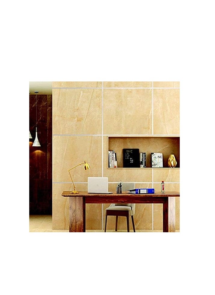 Spaceshoop - Home Decor Floor Seam Sticker self-adhesive Tile Stickers Decorative Sealing Foil Tape Waterproof Silver DIY Foil Strip Wall Sticker (Silver, S-0.5CM-50M) - Image 1