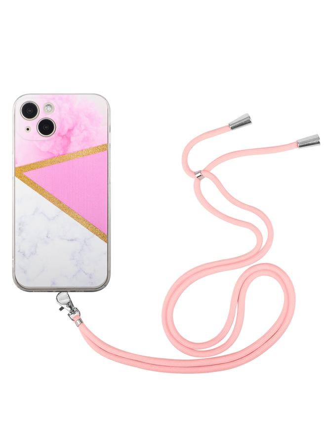 اس-توب جراب لهاتف iPhone 14 مصنوع من مادة TPU بخياطة رخامية - Image 1