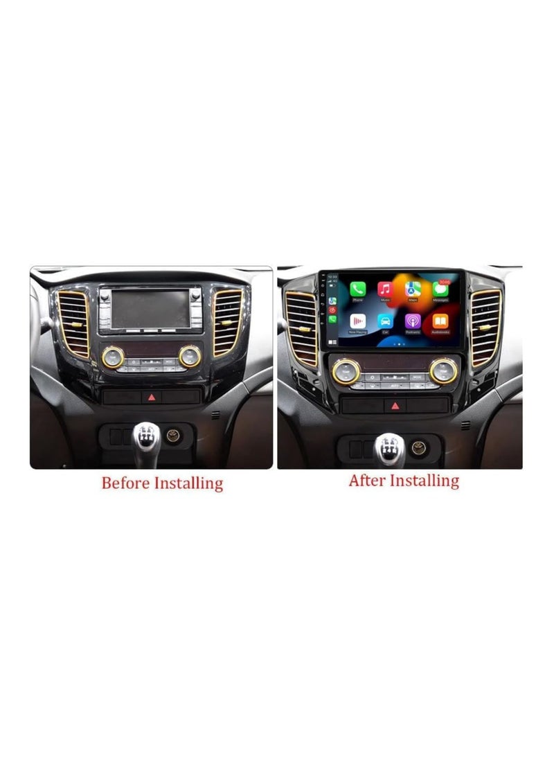 SHEZA STAR - Android Car Stereo for Mitsubishi L200 5 2015 2016 2017 2018 2019 2020 6GB RAM 128GB ROM 9 Inch Support SIM Card, Apple Carplay, MirrorLink WiFi BT, IPS Touch Screen with AHD Camera Included - Image 1