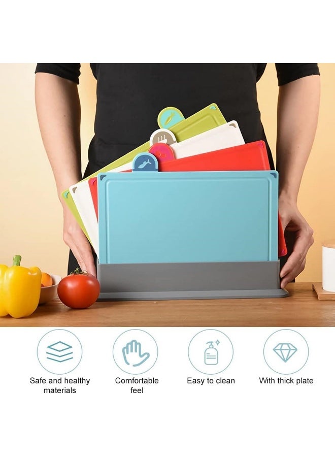 Biella Cutting Board Set  4 Color Coded Chopping Boards With Icons For Meat, Vegetables, Fruits, And Fish  - Image 5
