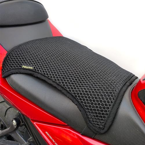 Pelucton Double-Layer Motorcycle Cool Seat Cover, Universal Breathable Motorbike Mesh Seat Cushion pad, Airflow Non-Slip Motorcycle Saddle Sun Protection Cover - Image 1