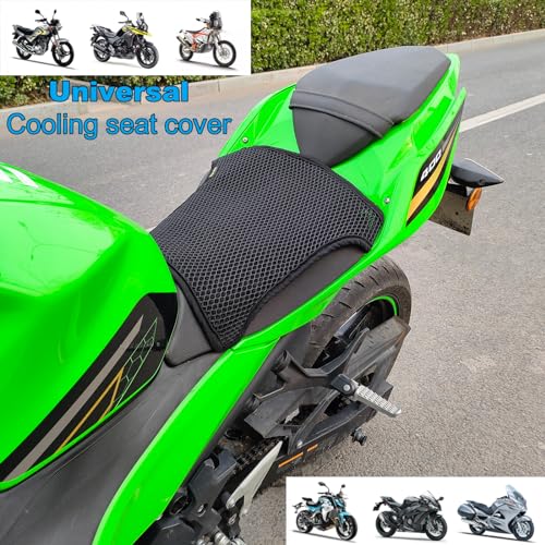 Pelucton Double-Layer Motorcycle Cool Seat Cover, Universal Breathable Motorbike Mesh Seat Cushion pad, Airflow Non-Slip Motorcycle Saddle Sun Protection Cover - Image 5