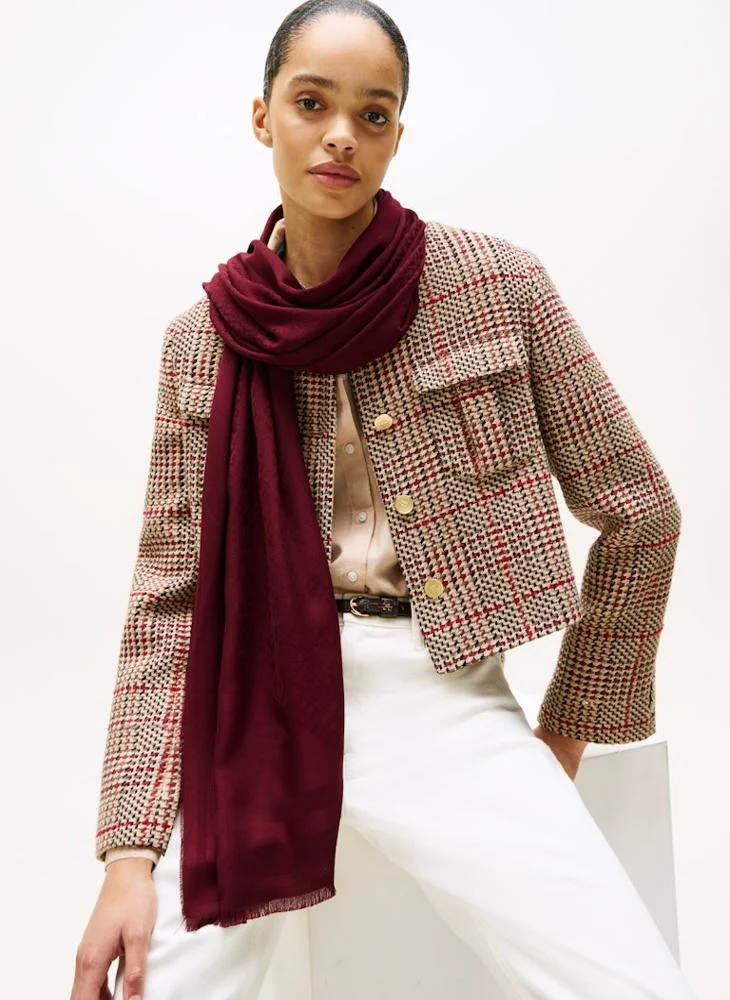 TOMMY HILFIGER TH Monogram Frayed Scarf