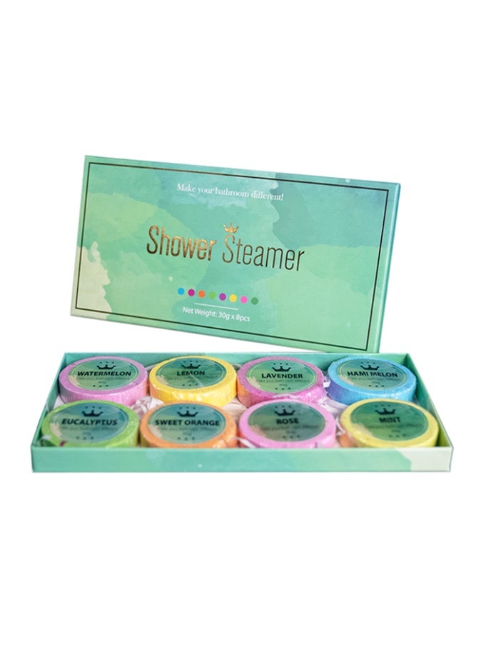 ستورتشو مجموعة 8 قطع من بخاخات الدوش وقنابل الحمام STORECHO – العلاج العطري بالزيوت الأساسية الطبيعية للاسترخاء وتخفيف التوتر وترطيب البشرة – هدايا أعياد الميلاد للنساء، الرجال، الأمهات، الزوجات والعناية الذاتية - Image 1