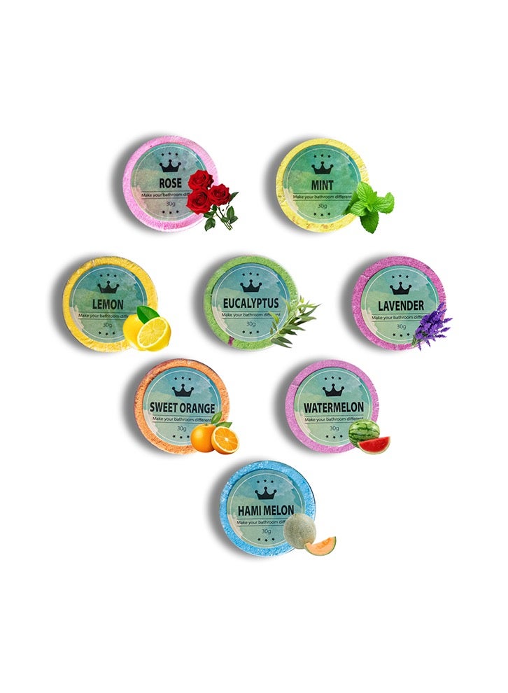 ستورتشو مجموعة 8 قطع من بخاخات الدوش وقنابل الحمام STORECHO – العلاج العطري بالزيوت الأساسية الطبيعية للاسترخاء وتخفيف التوتر وترطيب البشرة – هدايا أعياد الميلاد للنساء، الرجال، الأمهات، الزوجات والعناية الذاتية - Image 3