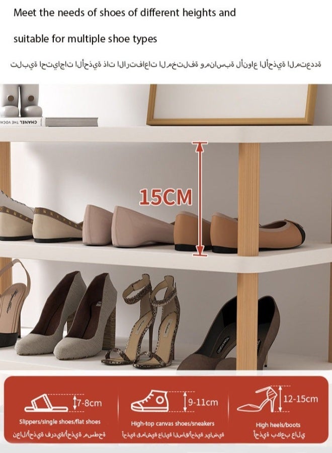 ارستيد حامل أحذية بخمس طبقات - رف تخزين قابل للتحريك مع تراكيب متعددة الوظائف - حامل أحذية مستقل للخزانة، مدخل، ممر، حمام، وغرفة المعيشة لتنظيم الأحذية (أصلي، 5 طبقات) - Image 3