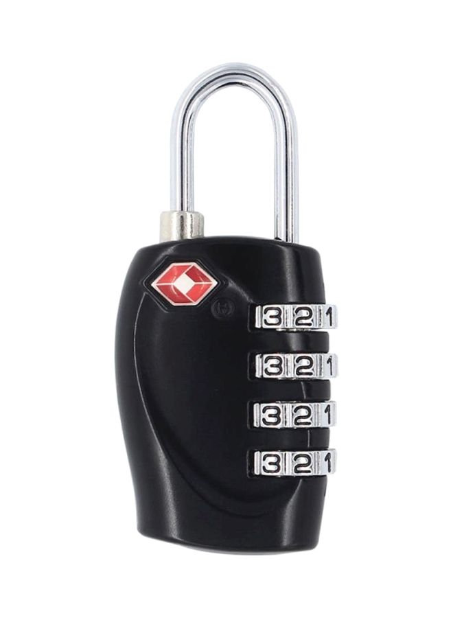 NIBEMINENT 4-Digit Combination Steel Luggage Lock Black/Silver  - Image 1