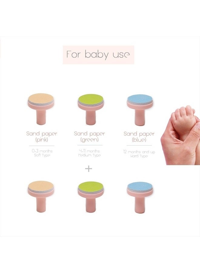 Jaybva Replacement Pads for Electric Baby Nail Trimmer - Jaybva 6PCS Grinding Heads Polish Disc for Standard Nail File Clippers Filer Cutter Grooming Kit Pink - Image 5