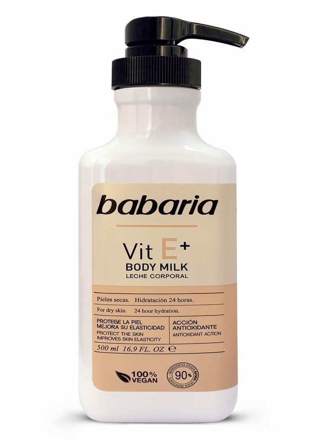 Babaria Vitamin E Body Milk - Moisturizing Body Lotion for Women and Men - Dry Skin Body Cream - Boosts Collagen Production, Skin Elasticity - 16.9 oz - Image 1