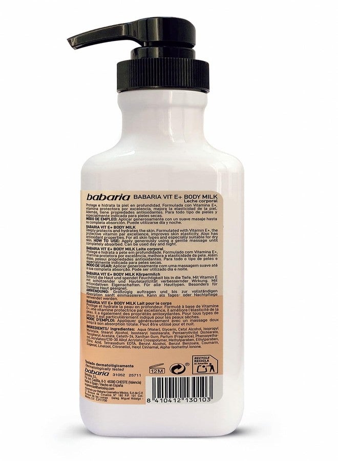 Babaria Vitamin E Body Milk - Moisturizing Body Lotion for Women and Men - Dry Skin Body Cream - Boosts Collagen Production, Skin Elasticity - 16.9 oz - Image 2