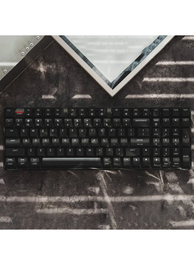 Cherry K37 Thin Film Keyboard, 98 Keys Wireless Gaming Keyboard, Office Computer Keyboard With Bluetooth Triple-mode Rgb Lighting Effects, Compatible With Win/mac, Submarine Black, New Year Gift - Image 3