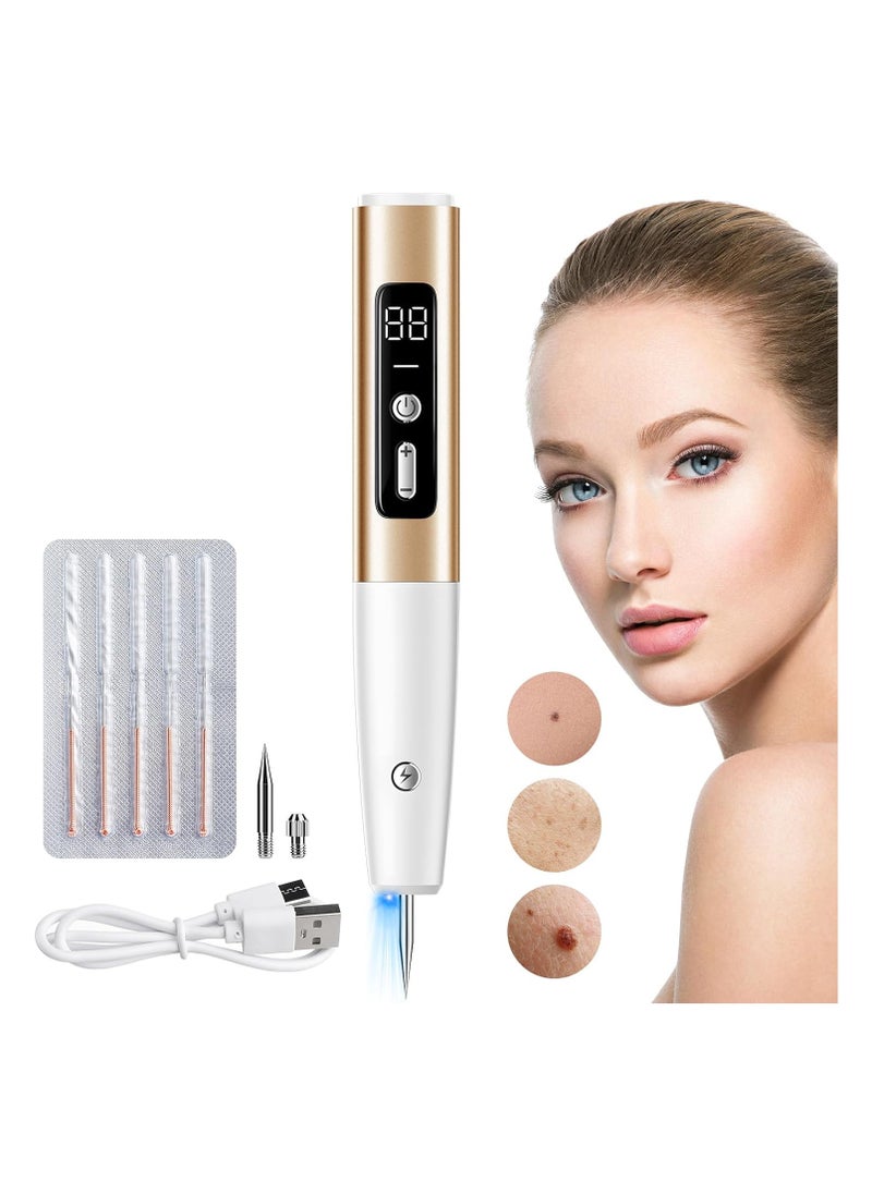 Generic Portable Rechargeable Mole and Skin Tag Remover Pen Kit with 15 Levels, LCD Display, Spotlight, and Replaceable Needles for Wart, Freckle, and Dark Spot Removal.  - Image 1