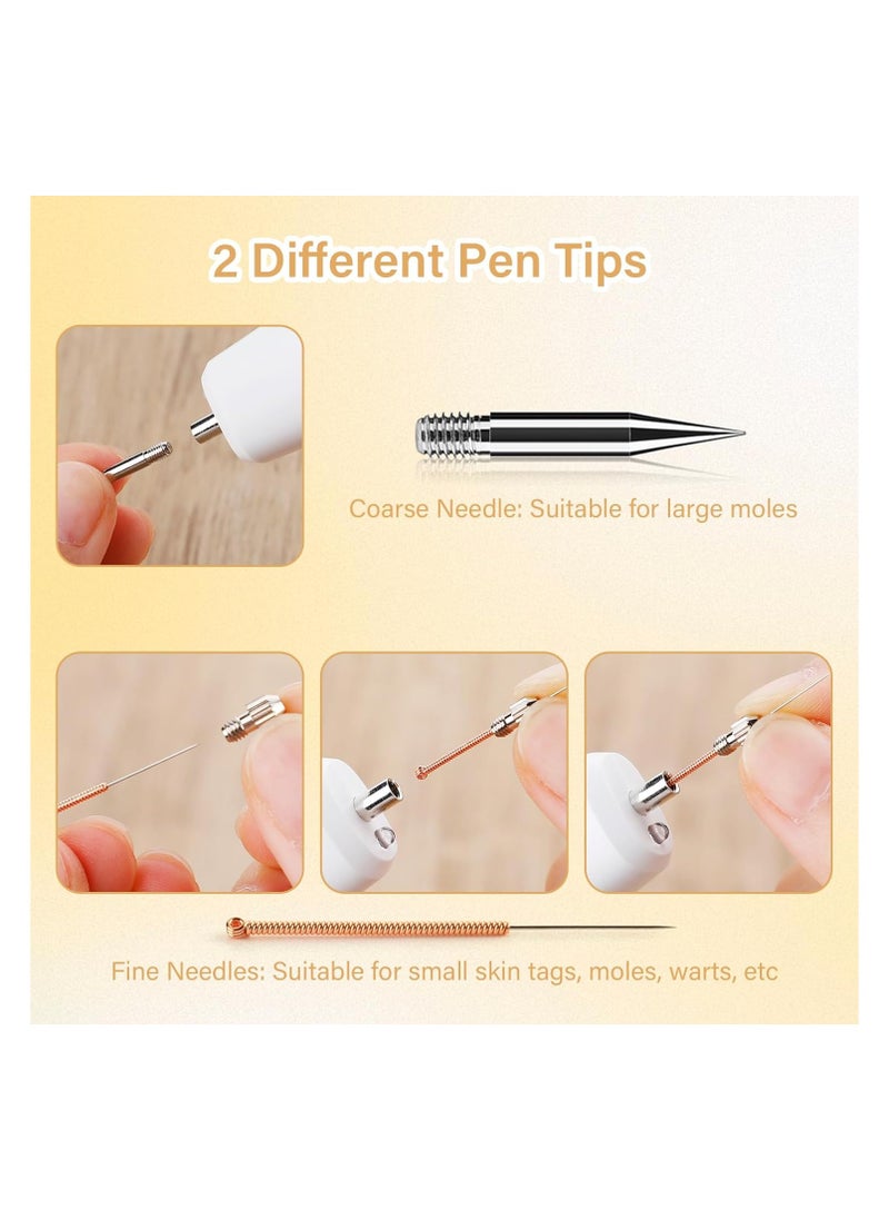 Generic Portable Rechargeable Mole and Skin Tag Remover Pen Kit with 15 Levels, LCD Display, Spotlight, and Replaceable Needles for Wart, Freckle, and Dark Spot Removal.  - Image 3