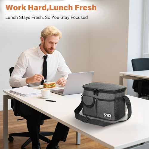 Tirrinia Insulated Lunch Bag for Women Men, Leakproof Lunch Box Containers for Adult, Work, School, Soft Lunchbox for Kids,Boys, Adult Cooler Bag for Picnic Hiking Beach,Charcoal - Image 2