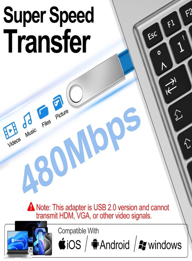 [عبوة من 4 قطع] محول OTG من USB-C إلى USB-A ومن USB-A إلى USB-C، محول من النوع C والنوع A ذكر وأنثى، نقل بيانات فائق السرعة وشحن سريع، متوافق مع أجهزة iPhone/PC/Samsung/iPad/Laptop - Image 3