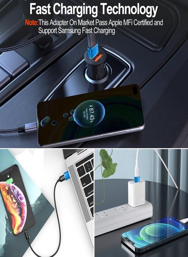 [عبوة من 4 قطع] محول OTG من USB-C إلى USB-A ومن USB-A إلى USB-C، محول من النوع C والنوع A ذكر وأنثى، نقل بيانات فائق السرعة وشحن سريع، متوافق مع أجهزة iPhone/PC/Samsung/iPad/Laptop - Image 2