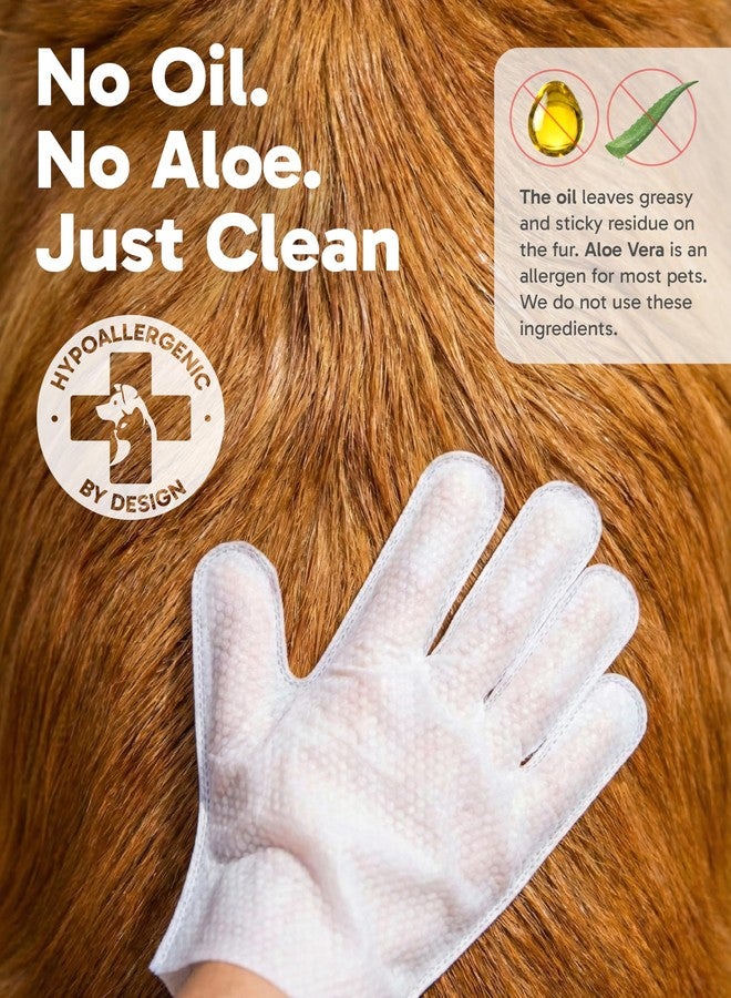 Dusico® Pet Glove Wipes with Microfiber Towel (20 Pack) Unscented – Chlorhexidine Dog Wipes – Oil-Free & Aloe-Free Hypoallergenic Cat Grooming Gloves. Deodorizing Formula with Cucumber & Chamomile - Image 3