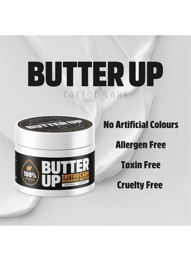 Butter Up - Tattoo Aftercare - Heals & Brightens Tattoos, Vegan, Natural, Organic, Cruelty Free, Rich Creamy Body Butter 3.4Fl oz - Image 1