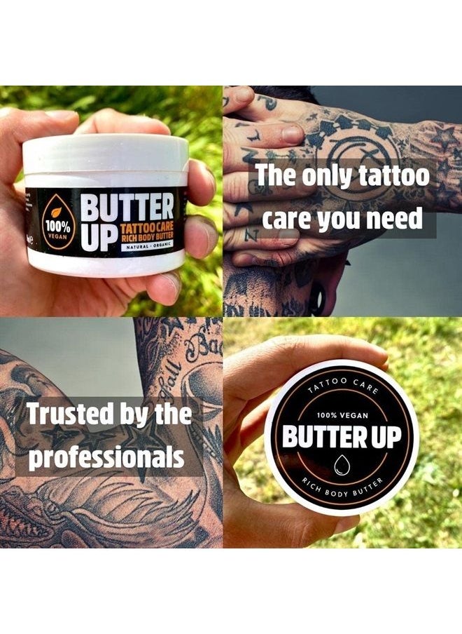 Butter Up - Tattoo Aftercare - Heals & Brightens Tattoos, Vegan, Natural, Organic, Cruelty Free, Rich Creamy Body Butter 3.4Fl oz - Image 1