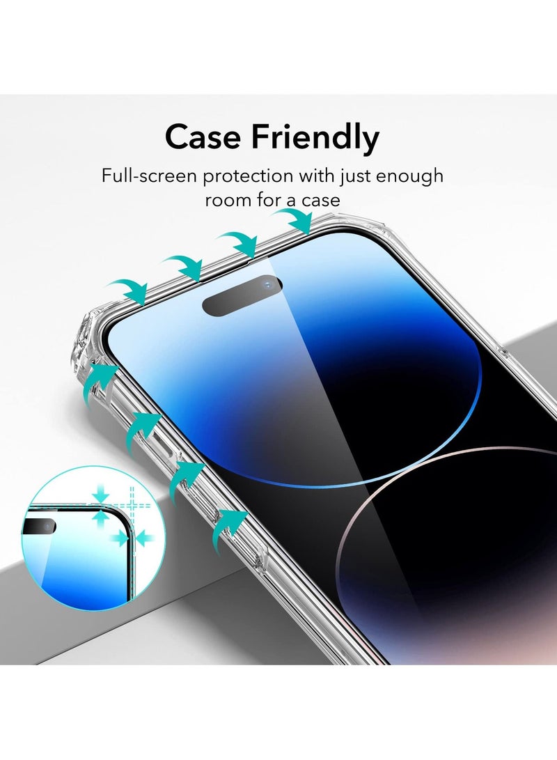BORTONY Pack of 2 Tempered Glass Full Coverage Designed for iPhone 14/14 Pro/13/13 Pro Screen Protector [9H Military Shatterproof Protection] Easy Install Bubble Free Protective Film Case-friendly 6.1'' - Image 5