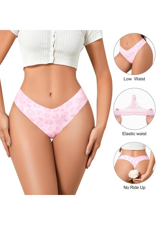 DEANGELMON Seamless Thongs for Women No Show Thong Underwear Women Comfortable Multiple Pack, Leopard Print-6 Pack, M - Image 3