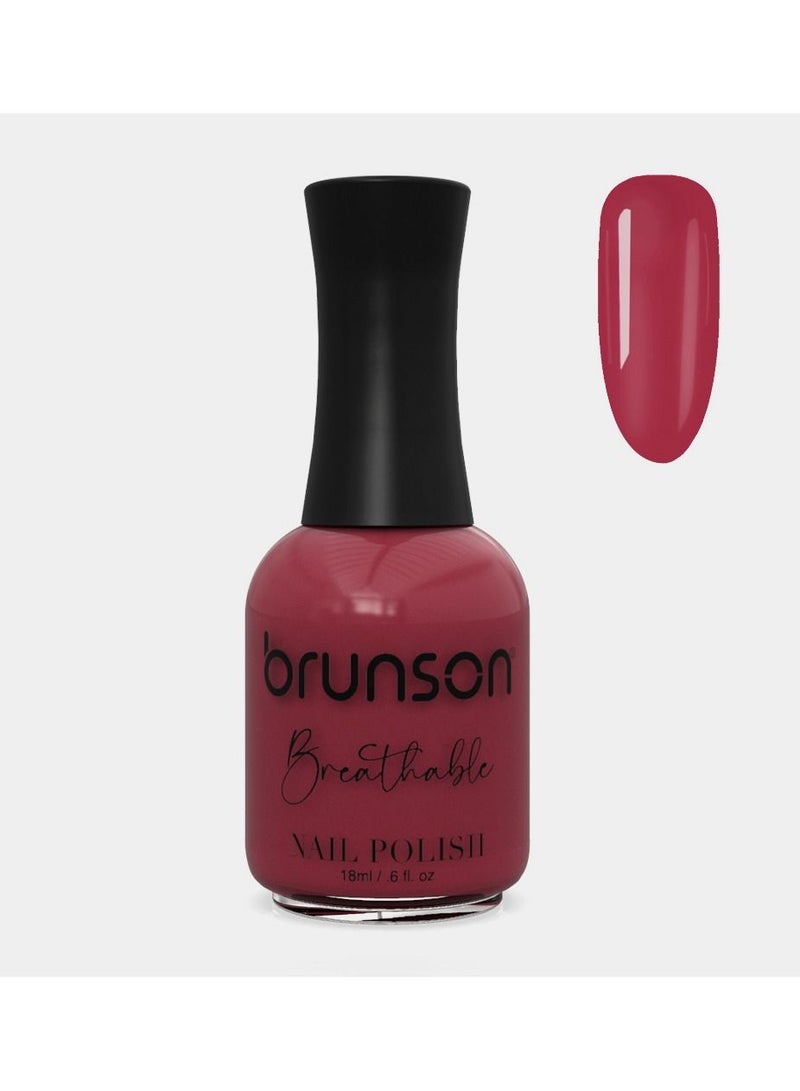 brunson Breathable Nail Polish Halal Nail Lacquer Wudu Friendly Quick Dry Long-Lasting Easy Peel Off Glossy Shine Water Based Nail Paint 18ml