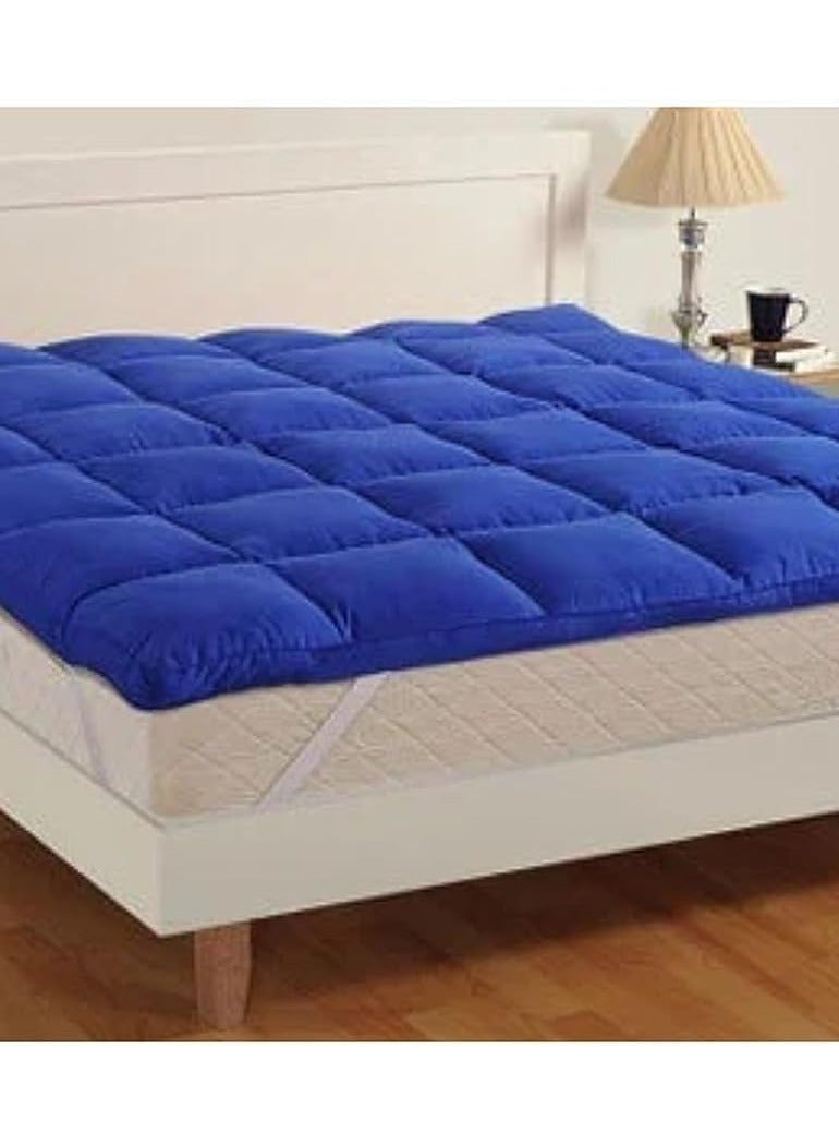 Comfy واقٍ للمرتبة مملوء بألياف القطن المريحة باللون الأزرق 180 × 200 سم - Image 1