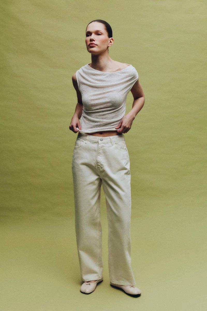 ديفاكتو Baggy Fit Regular Waist Gabardine Trousers