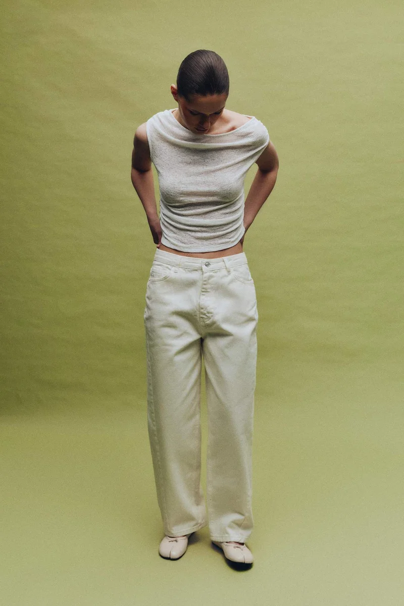 ديفاكتو Baggy Fit Regular Waist Gabardine Trousers