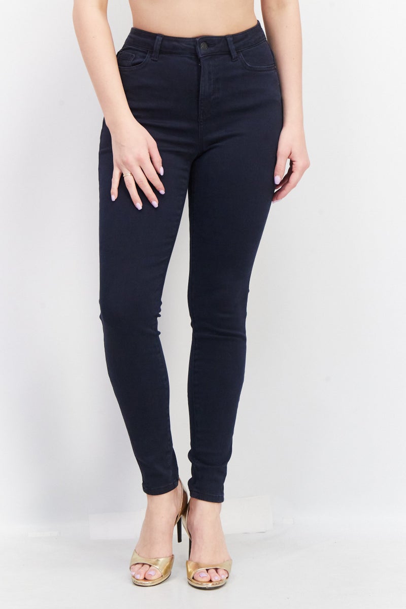 ESPRIT Women Skinny Fit Plain Stretchable 30 Length Chino Pants, Navy - Image 1