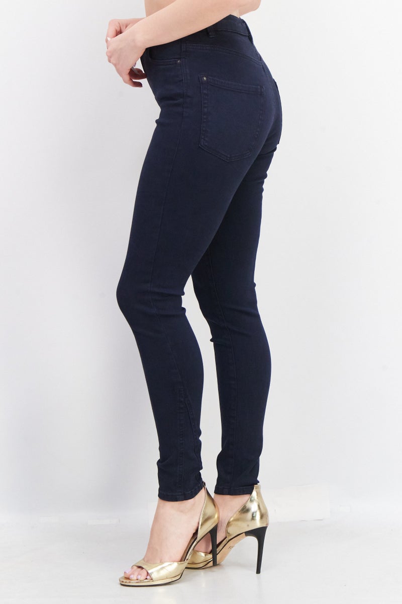 ESPRIT Women Skinny Fit Plain Stretchable Skinny  32 Length Jeans, Navy Blue - Image 2