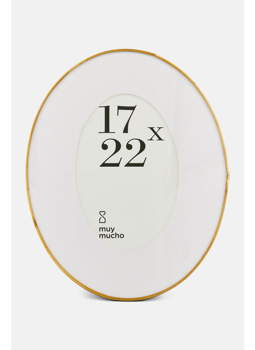 Muy Mucho Oval Shaped Photo Frame, White  - Image 1