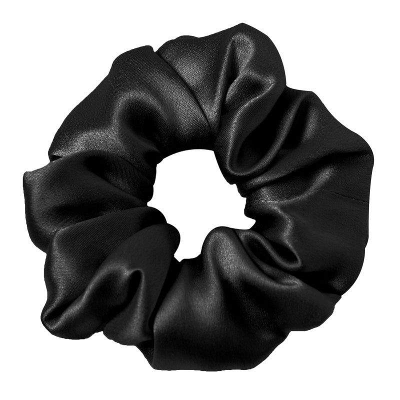 LilySilk 100% Mulberry Silk Hair Tie, 1Pc, Black - Prevents Frizz & Breakage, No Damage, Soft, Breathable, Suitable for All Hair Types & Styles, Various Occasions - Image 1