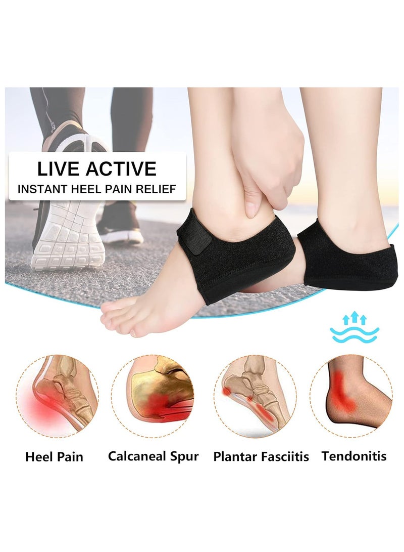 2Pairs Heel Protectors, Heel Cups, Gel Heel Cushion Support for Plantar Fasciitis, Heel Pain, Achilles Tendinitis, Dry Cracked Heels, Heel Pads for Men & Women - Image 2