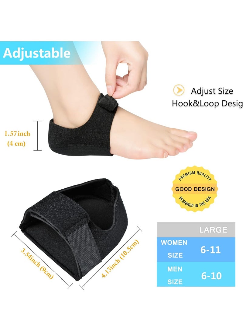 2Pairs Heel Protectors, Heel Cups, Gel Heel Cushion Support for Plantar Fasciitis, Heel Pain, Achilles Tendinitis, Dry Cracked Heels, Heel Pads for Men & Women - Image 4