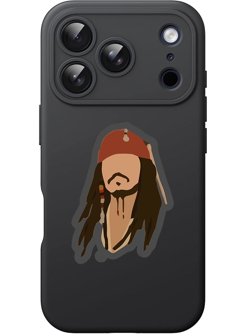 Theodor Protective Slim Fit Case Liquid Silicone Cover with Full Body Protection Anti-Scratch Shockproof Case For Apple iPhone 17 Pro (Black) Pirate - Image 1