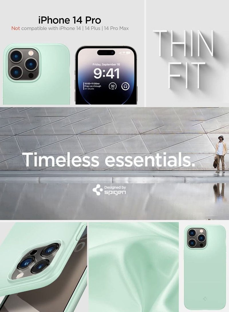 Spigen Thin Fit iPhone 14 Pro Case Cover - Apple Mint - Image 2
